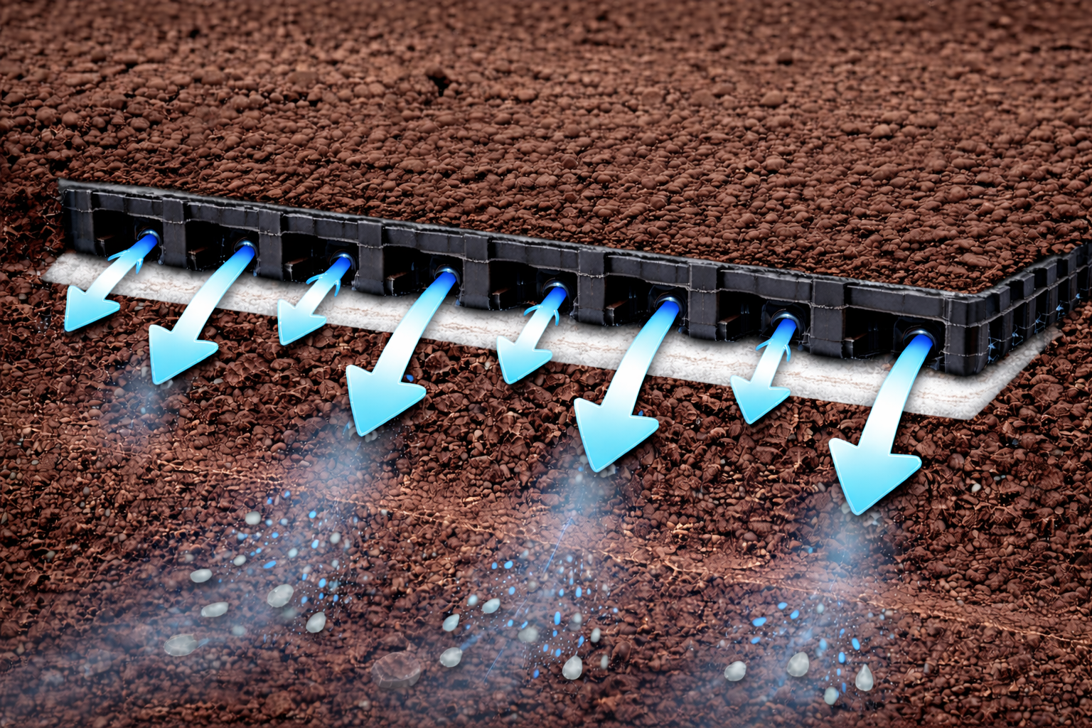 schéma en coupe du fonctionnement du drainage